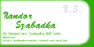 nandor szabadka business card